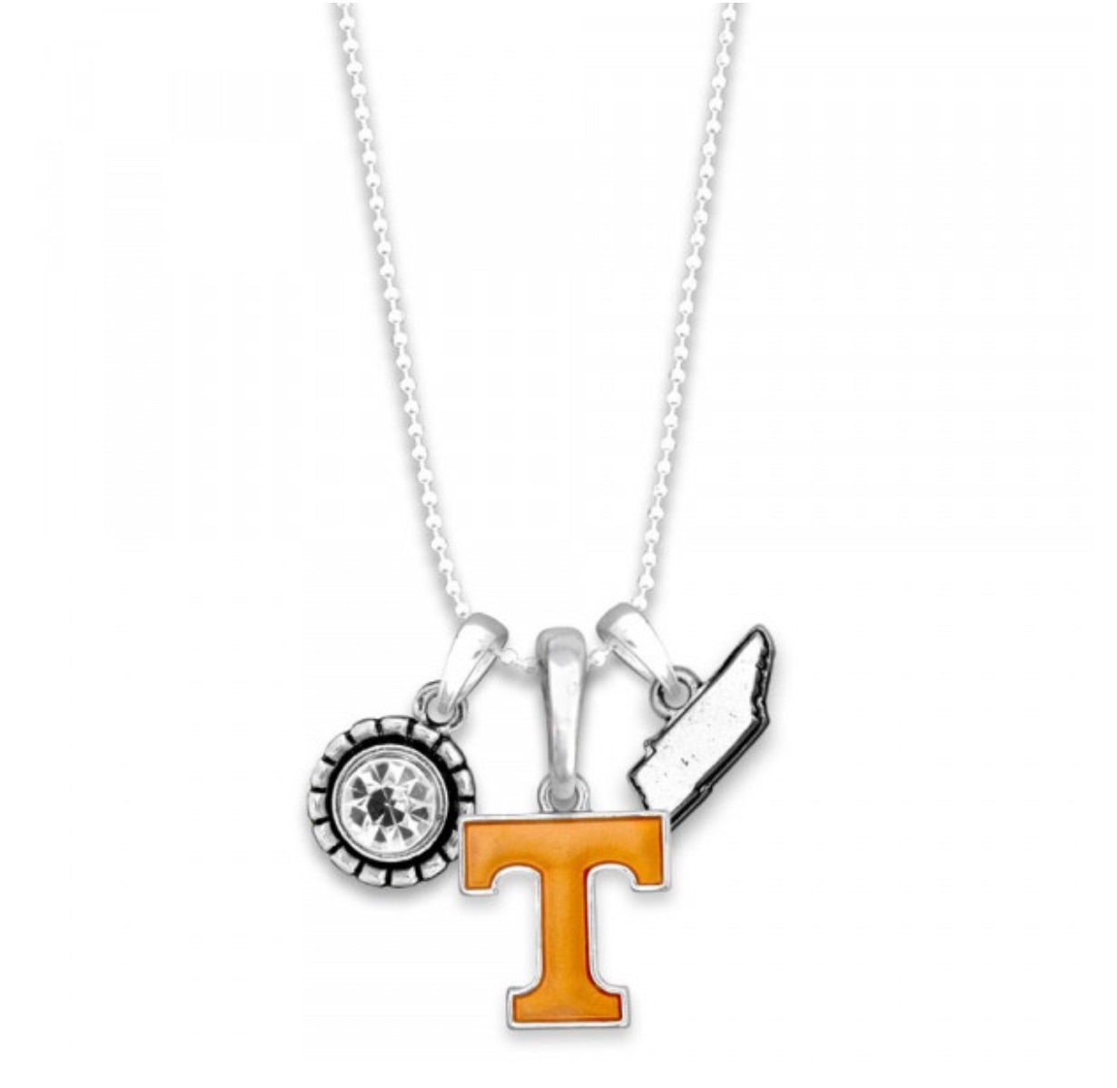 College Teams Necklace with University Logo, Charms & Stone